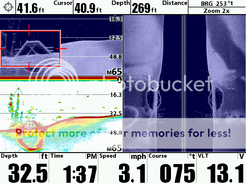 Comparing the 3 Sonars Down Imaging, Side Imagin, Switchfir Bass